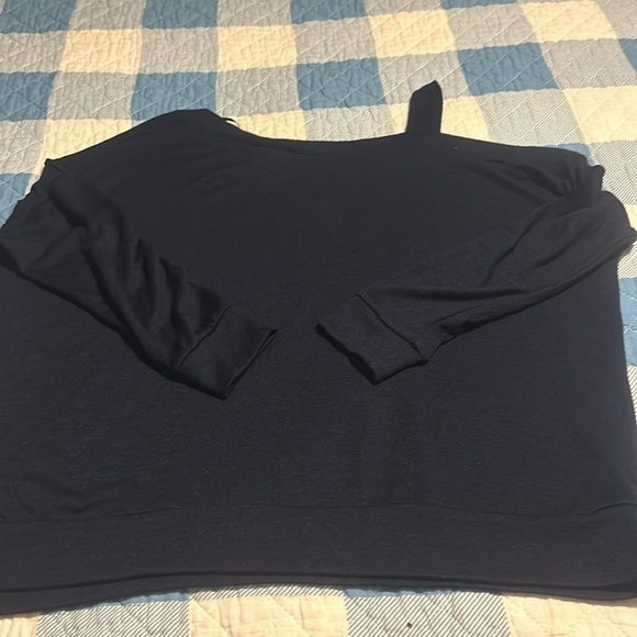 NWT MARKET & SPRUCE Women's 3/4 Sleeve Top Navy Small Petite - Picture 8 of 10